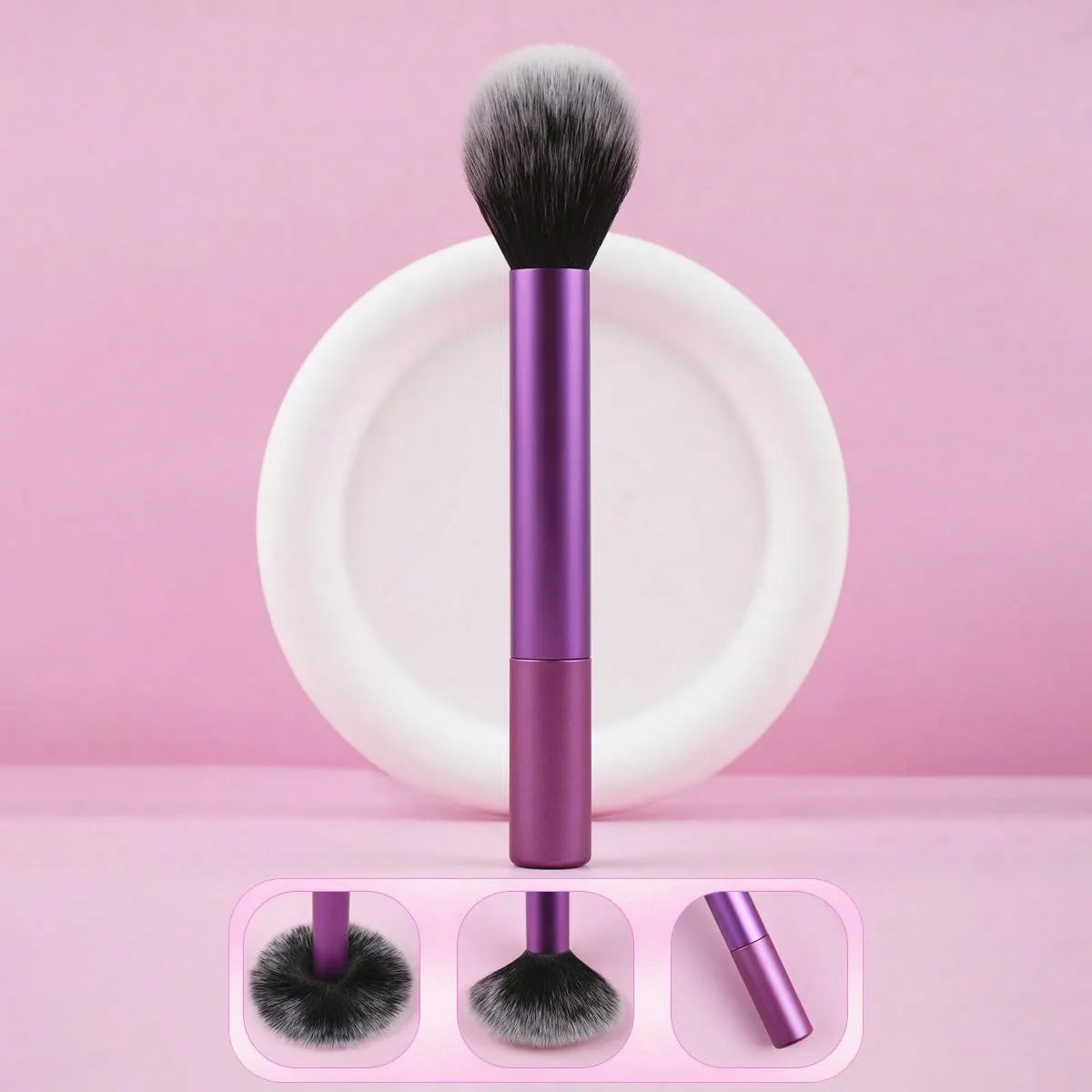 1pc Orange Loose Powder Brush, Traceless Portable Flame Retardant Makeup Brush, Cosmetic Tool