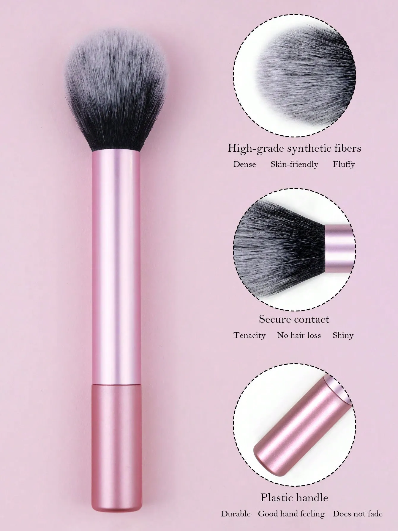 1pc Orange Loose Powder Brush, Traceless Portable Flame Retardant Makeup Brush, Cosmetic Tool