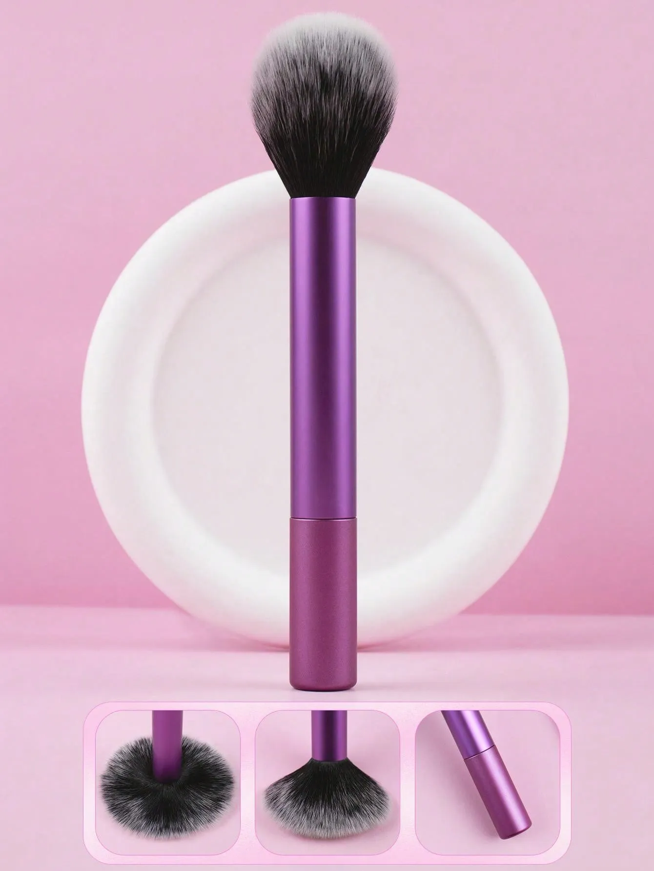 1pc Orange Loose Powder Brush, Traceless Portable Flame Retardant Makeup Brush, Cosmetic Tool