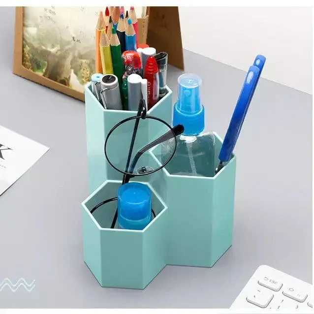 3 Grids Cosmetic Make-up Brush Storage Box, Makeup Nail Polish Cosmetic Holder, Make Up Pen Holder Rack, Multifunctional Desk Organizer Pencil Holder, Desk Dresser Vanity Bathroom Countertop