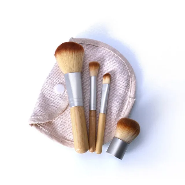 4pcs PREMIUM Bamboo Foundation Brush