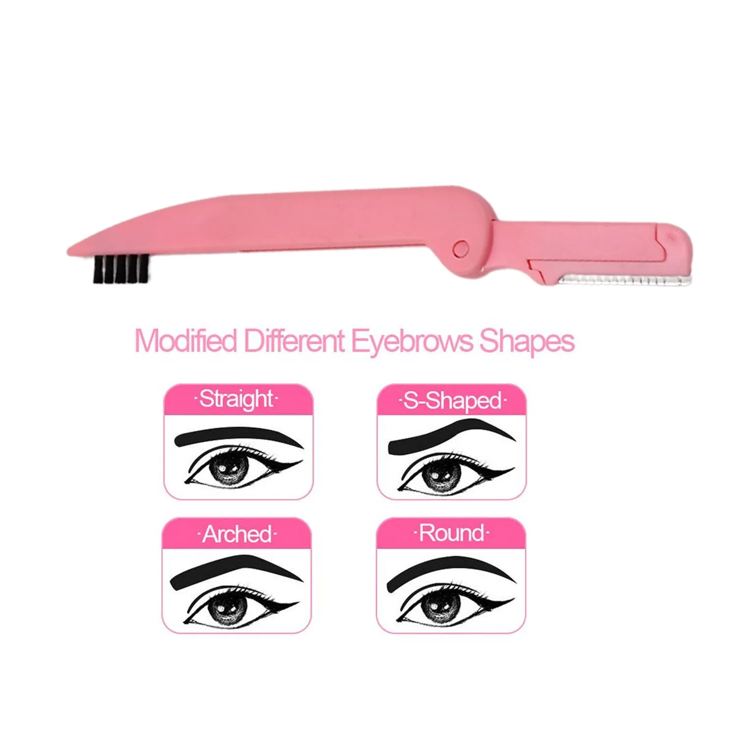 6648 3 in 1 Foldable Eyebrow Brush and Lash Comb,Double Ended Brow Brush Makeup Brush