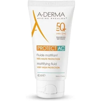 A-Derma Protect Ac Mattifying fluid with a very high degree of protection Spf50 , 40 ml, Derma E