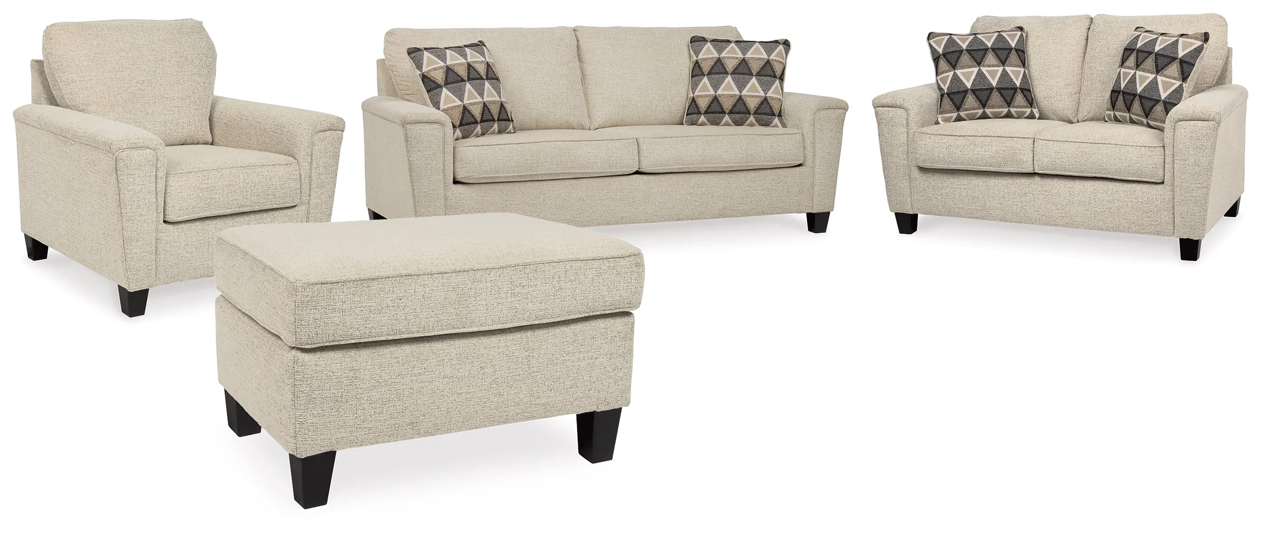 Abinger Sofa, Loveseat, Chair and Ottoman in Natural