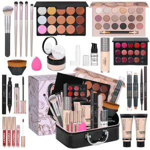 All in One Makeup Kit for Women Multi-Purpose Makeup Kit - Eyeshadow Palette, Concealer Foundation Adult Professional and Beginner Makeup Kits Portable Full Trunk Makeup Kit Women's Full Makeup Kit