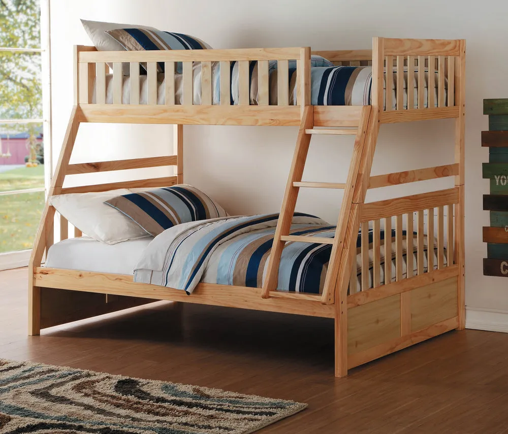 Bartly Natural Wood Twin over Full Bunk Bed