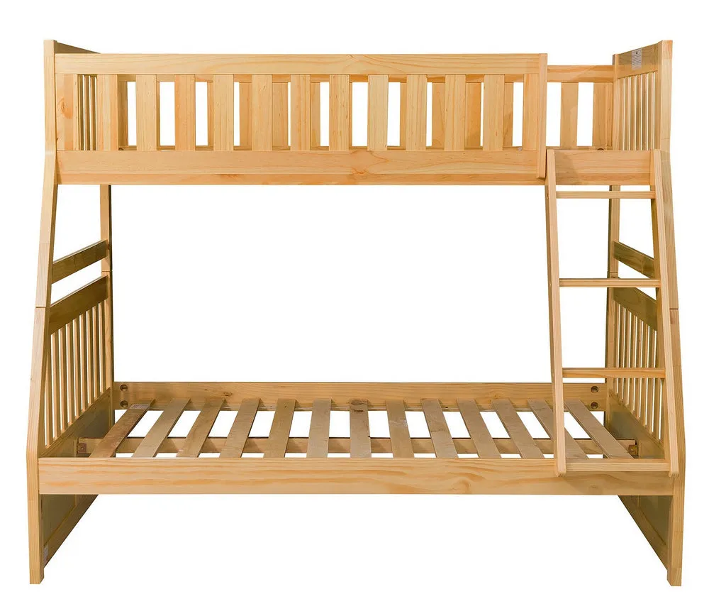 Bartly Natural Wood Twin over Full Bunk Bed