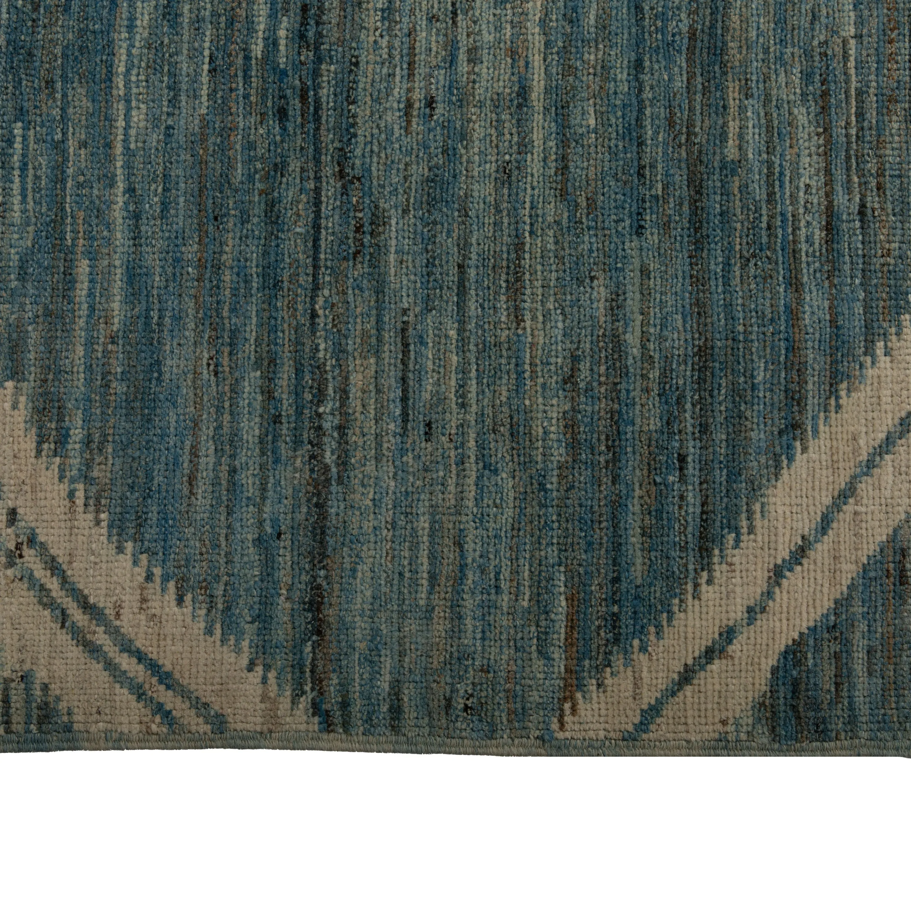 Blue Zameen Transitional Wool Rug - 9'3" x 12'2"