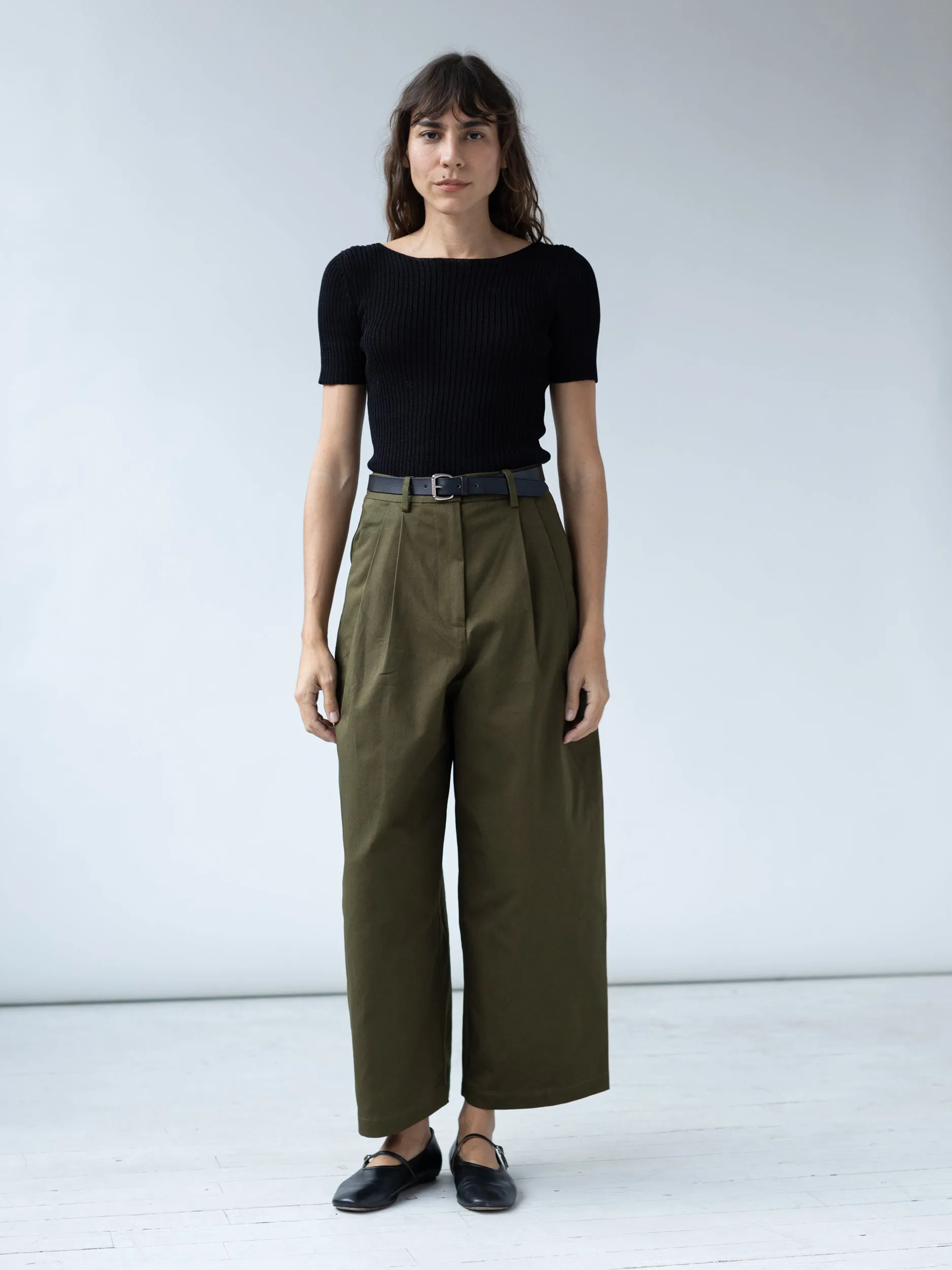 Boy Trouser in Dark Olive