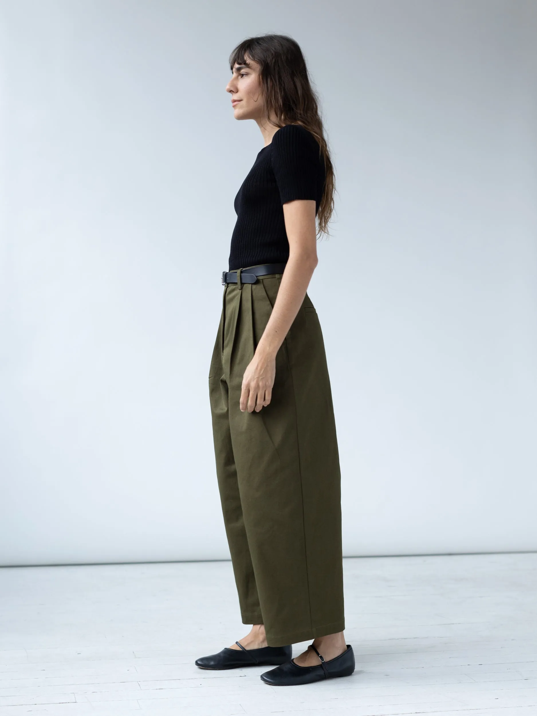 Boy Trouser in Dark Olive