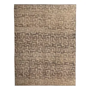 Brown Zameen Transitional Wool Rug- 9' x 11'9"