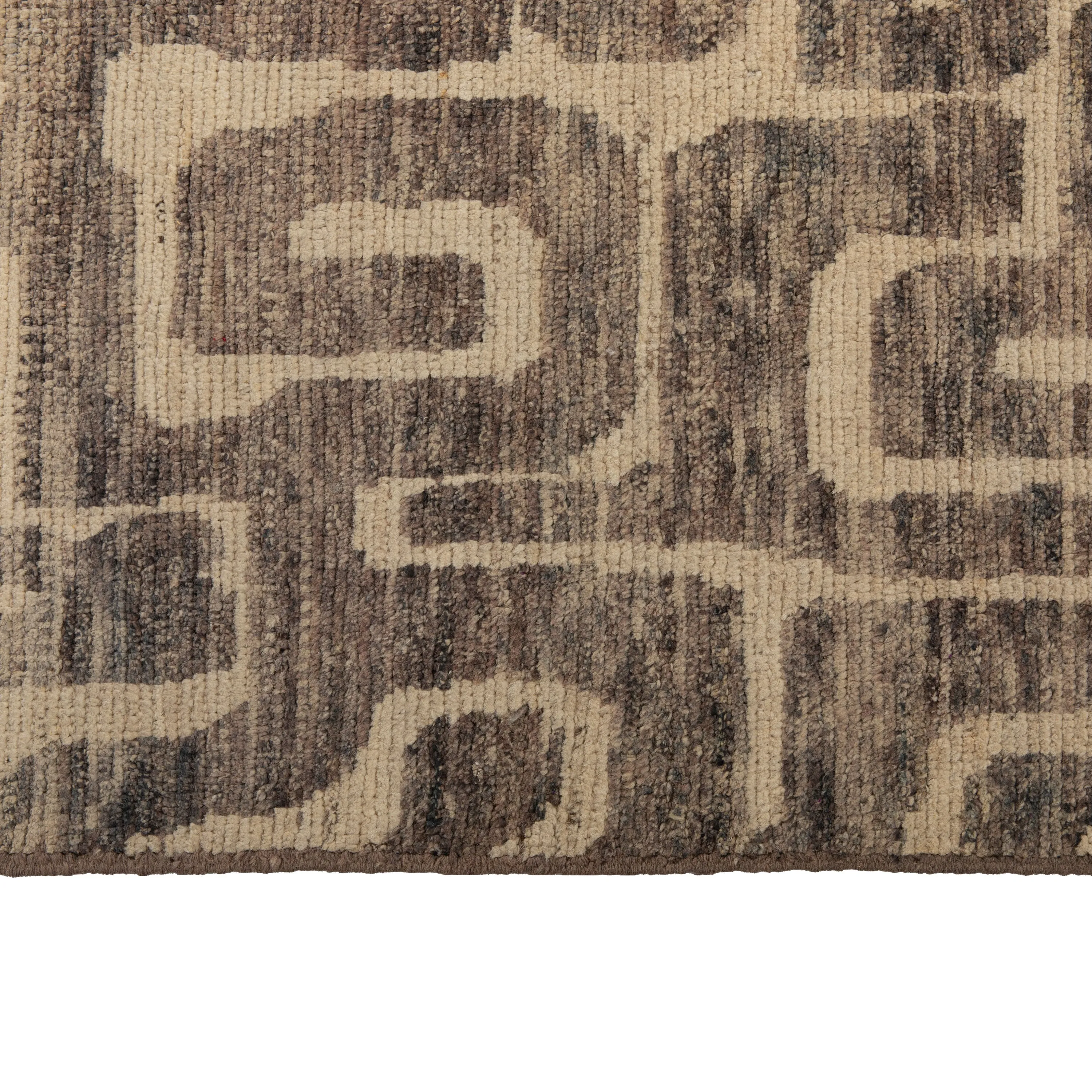 Brown Zameen Transitional Wool Rug- 9' x 11'9"