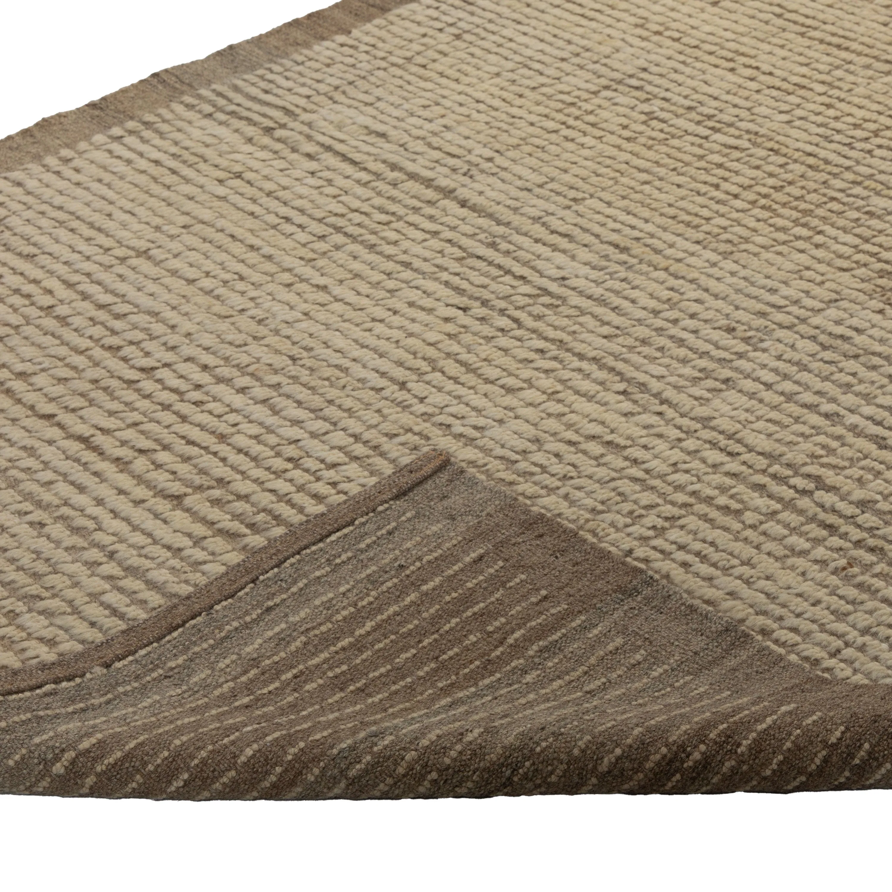 Brown Zameen Transitional Wool Runner - 3'5" x 9'8"