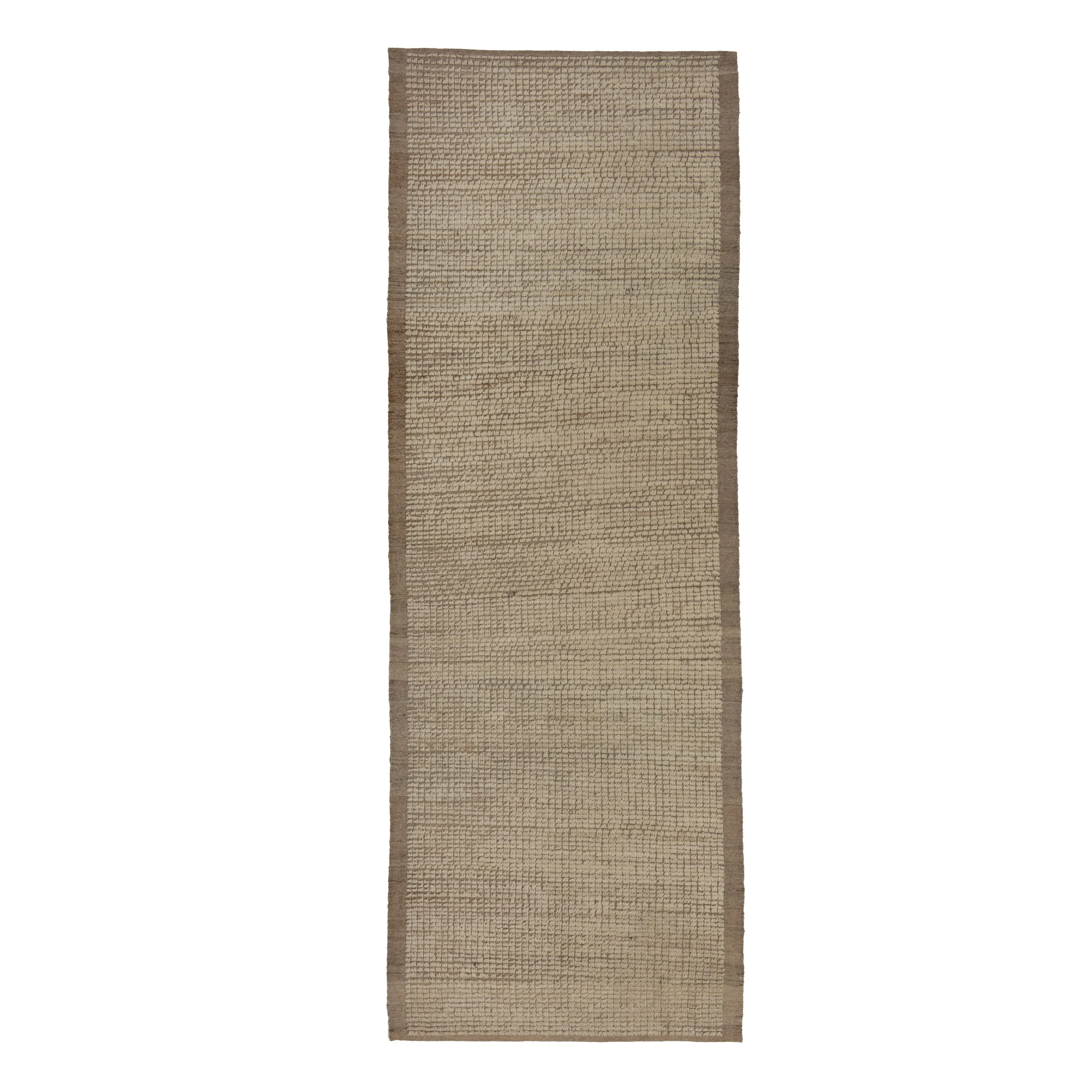 Brown Zameen Transitional Wool Runner - 3'5" x 9'8"