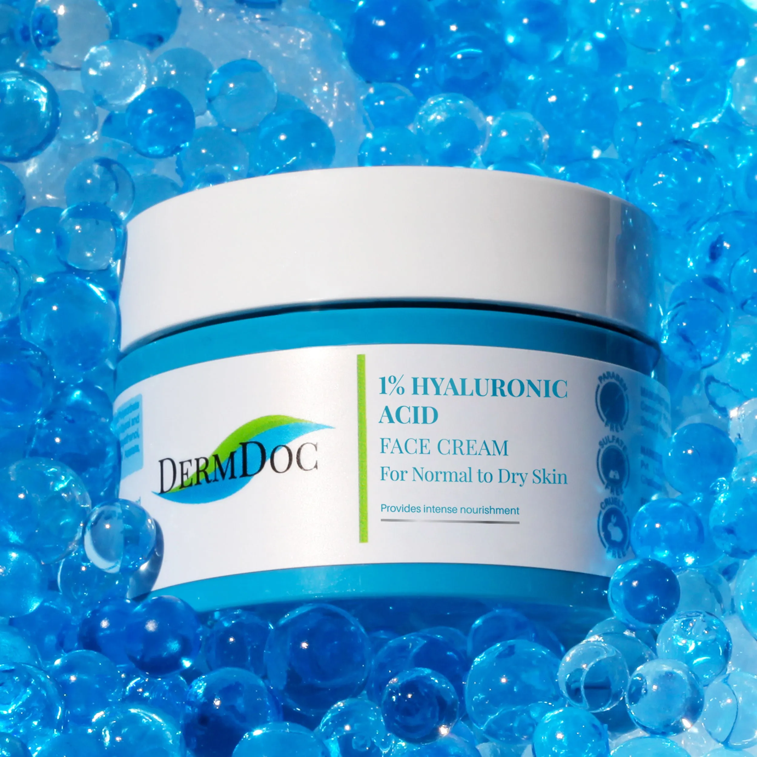 DermDoc 1% Pure Hyaluronic Acid Moisturizing Face Cream (50 gm) | hyaluronic acid moisturizer | face moisturizer for dry skin | oil free moisturizer | dry skin face cream | face cream for dry skin | hydrating moisturizer