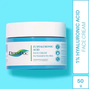 DermDoc 1% Pure Hyaluronic Acid Moisturizing Face Cream (50 gm) | hyaluronic acid moisturizer | face moisturizer for dry skin | oil free moisturizer | dry skin face cream | face cream for dry skin | hydrating moisturizer