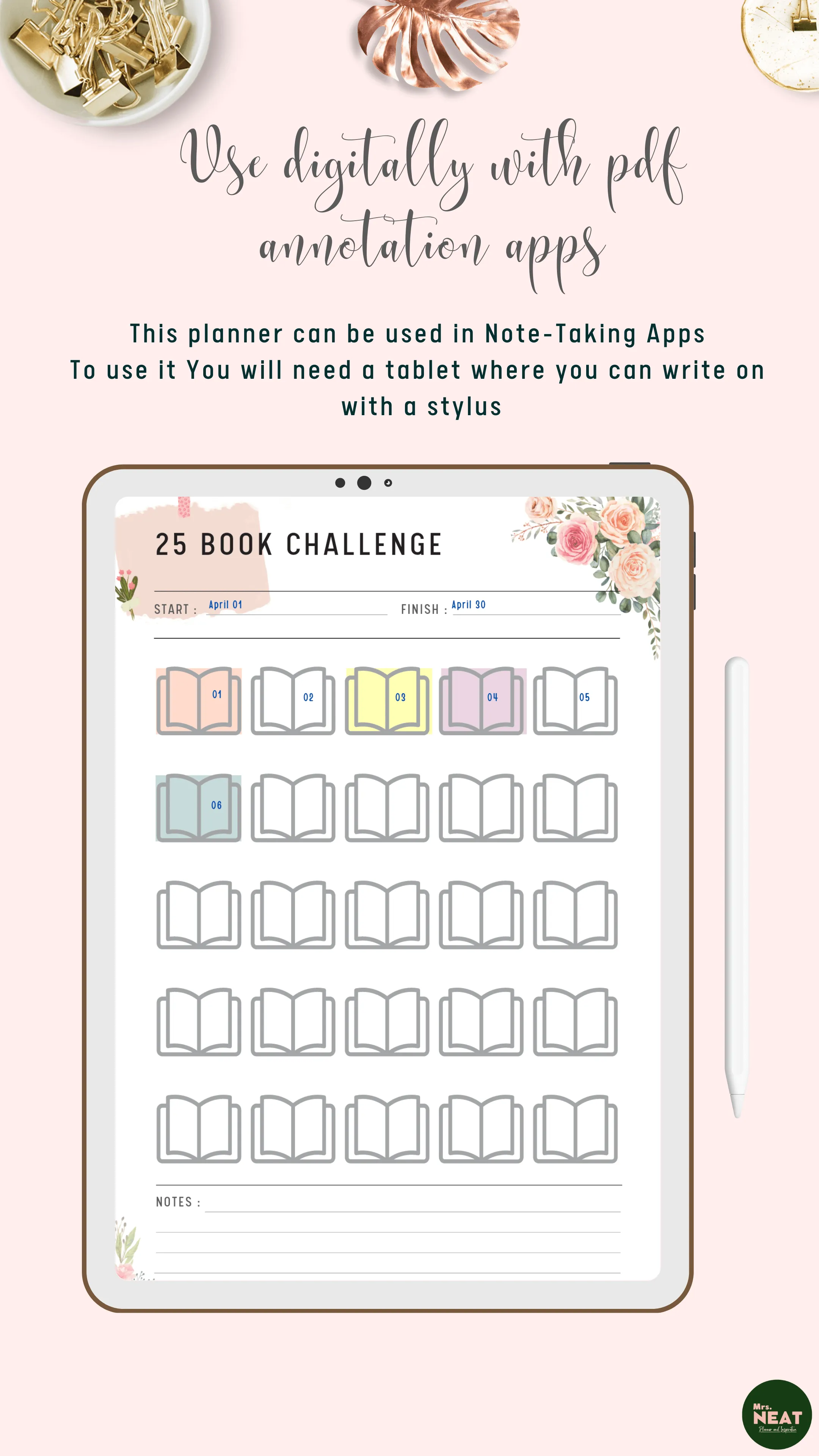 Floral Book Challenge Bundle - M008