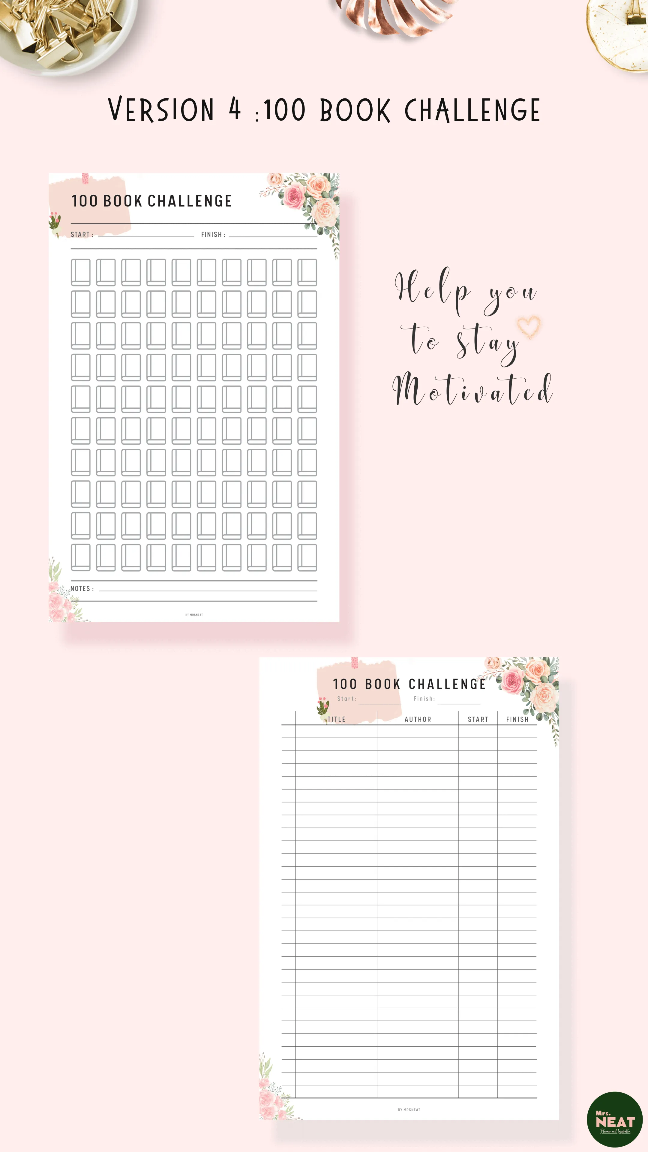 Floral Book Challenge Bundle - M008