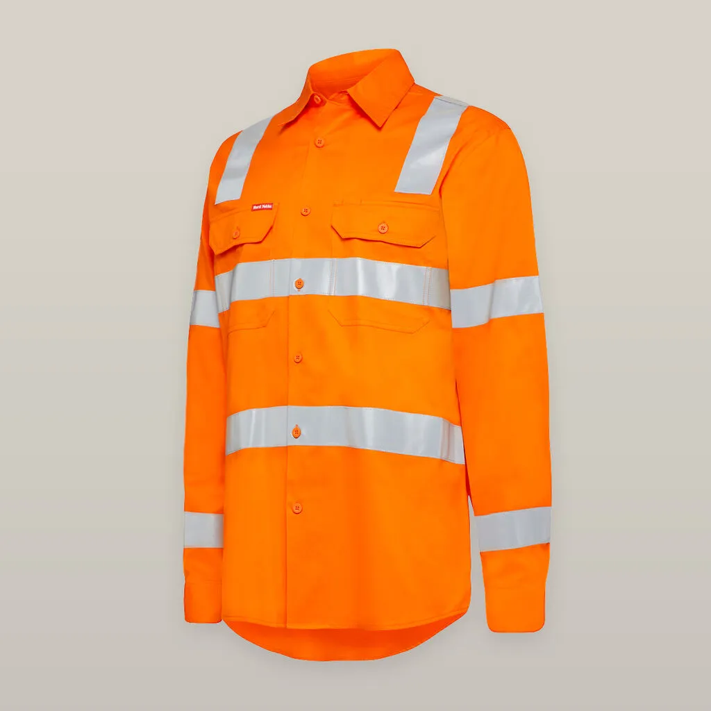 Hard Yakka Women’s Foundations Biomotion Hi-vis Taped Long Sleeve Shirt (Y08421)