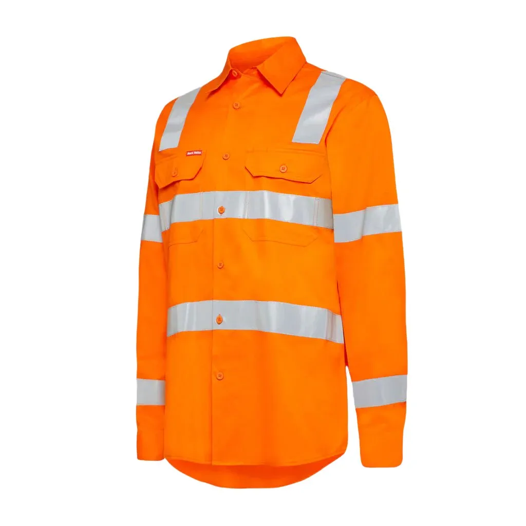 Hard Yakka Women’s Foundations Biomotion Hi-vis Taped Long Sleeve Shirt (Y08421)