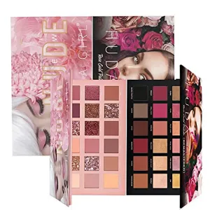 HUDA GIRL Beauty Rose Gold Remastered   Nude Edition Eyeshadow Palette Combo Kit - 36 Matte and Shimmer Finishes, Includes Black Eyeshadow - Complete Eye Shadow Palette Set