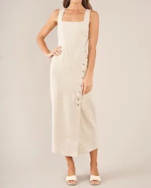 Imari Linen Midi Dress - Natural