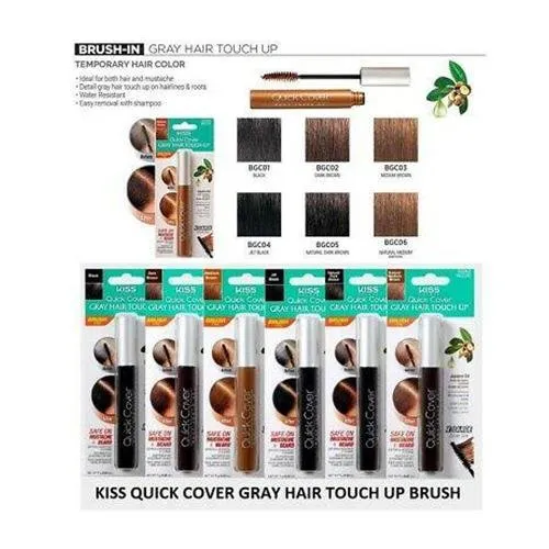 Kiss Quick Cover Gray Hair Touch Up Brush-In Mascara All Colors