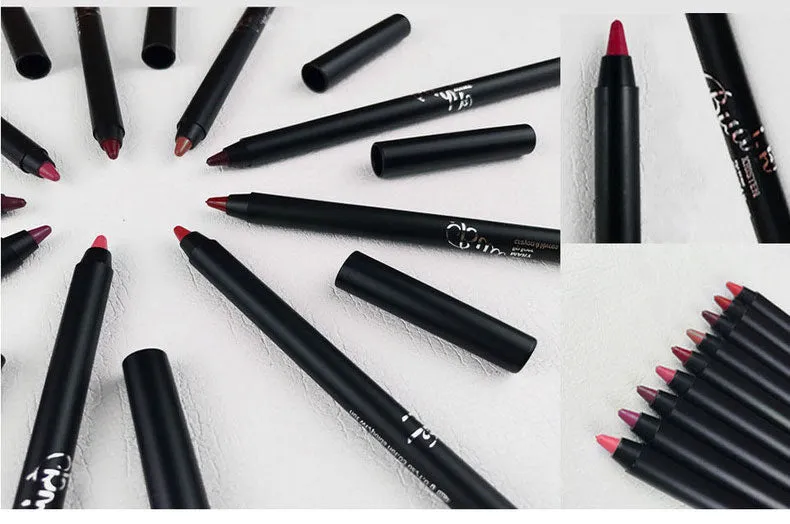 Lip Liner eyeliner Pencils Easy to Wear Waterproof Matte  10colors