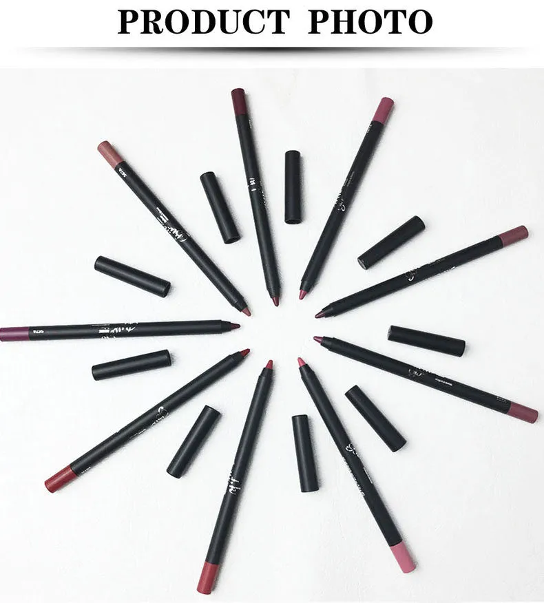 Lip Liner eyeliner Pencils Easy to Wear Waterproof Matte  10colors