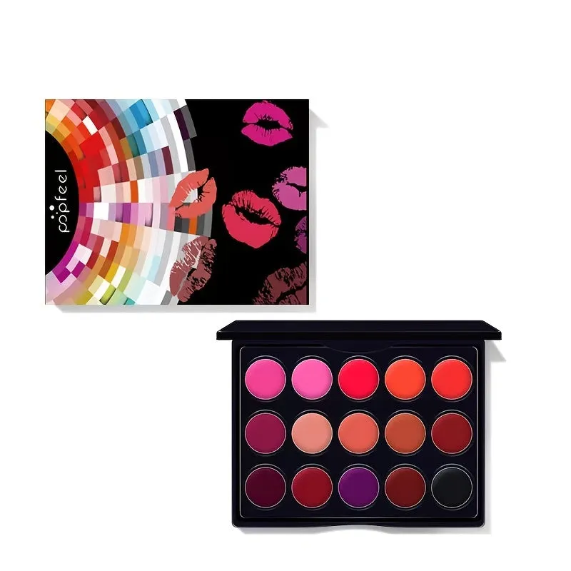 Lip Luxe 15-Color Waterproof Lipstick Palette