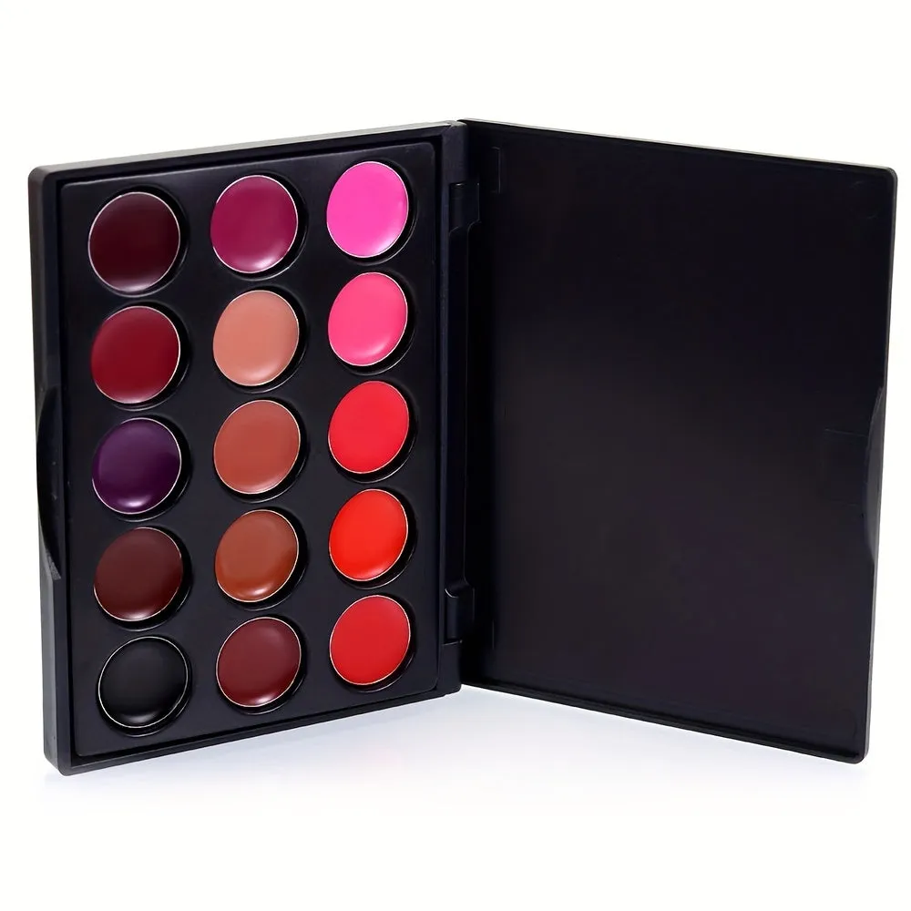 Lip Luxe 15-Color Waterproof Lipstick Palette