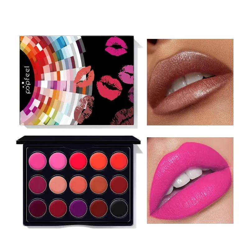 Lip Luxe 15-Color Waterproof Lipstick Palette