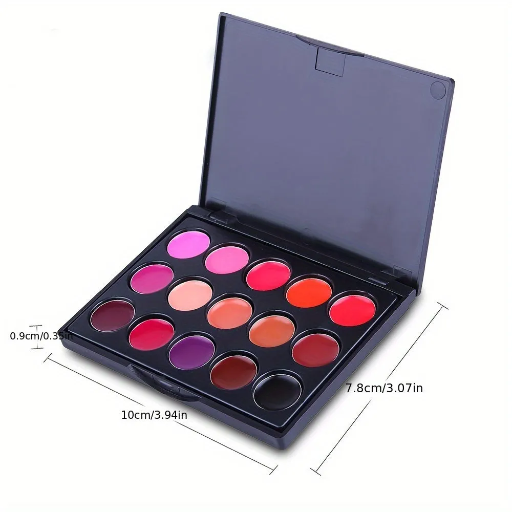 Lip Luxe 15-Color Waterproof Lipstick Palette