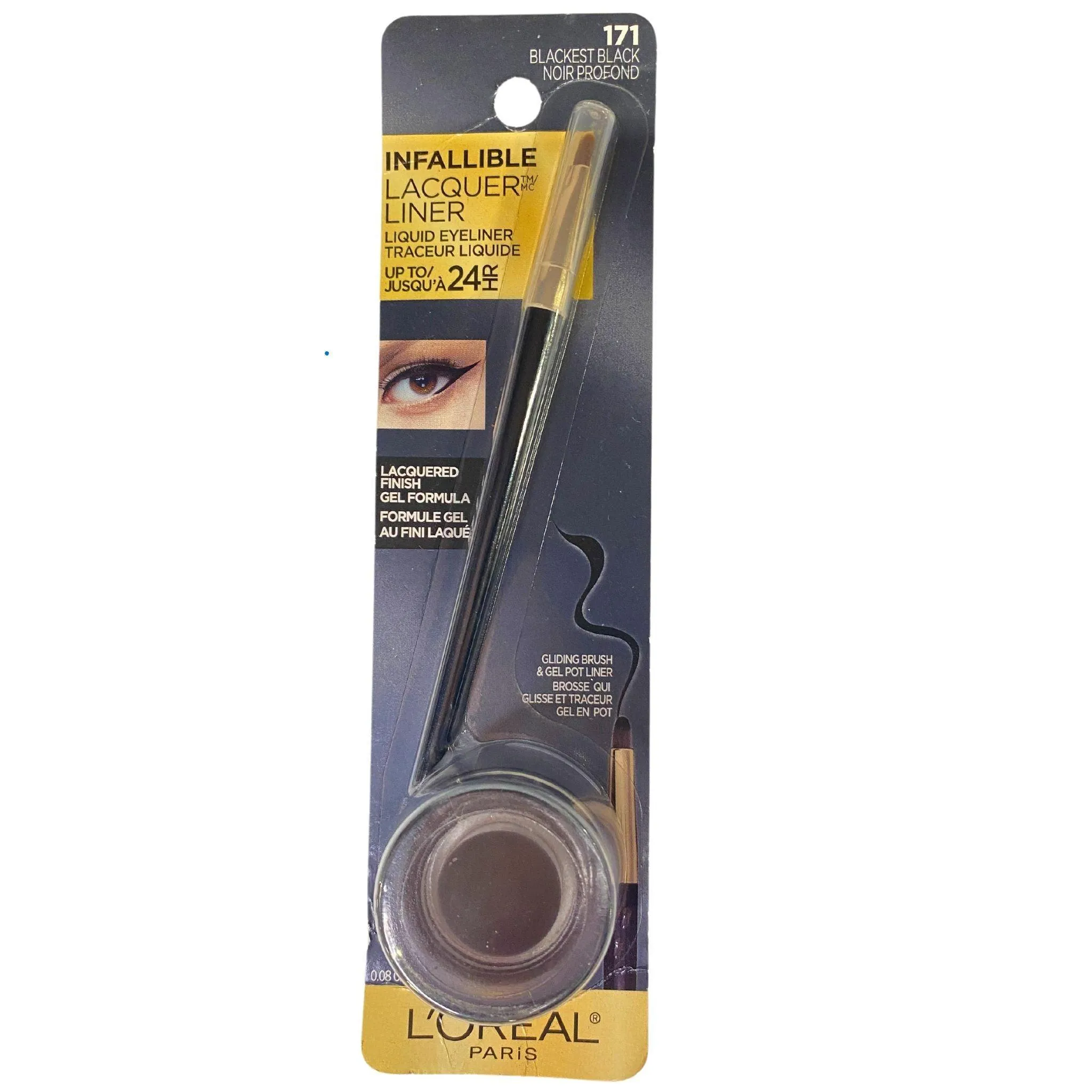 L'Oreal Paris 171 Blackest Black Infallible Liner Liquid Eyeliner 0.08OZ (50 Pcs Lot)