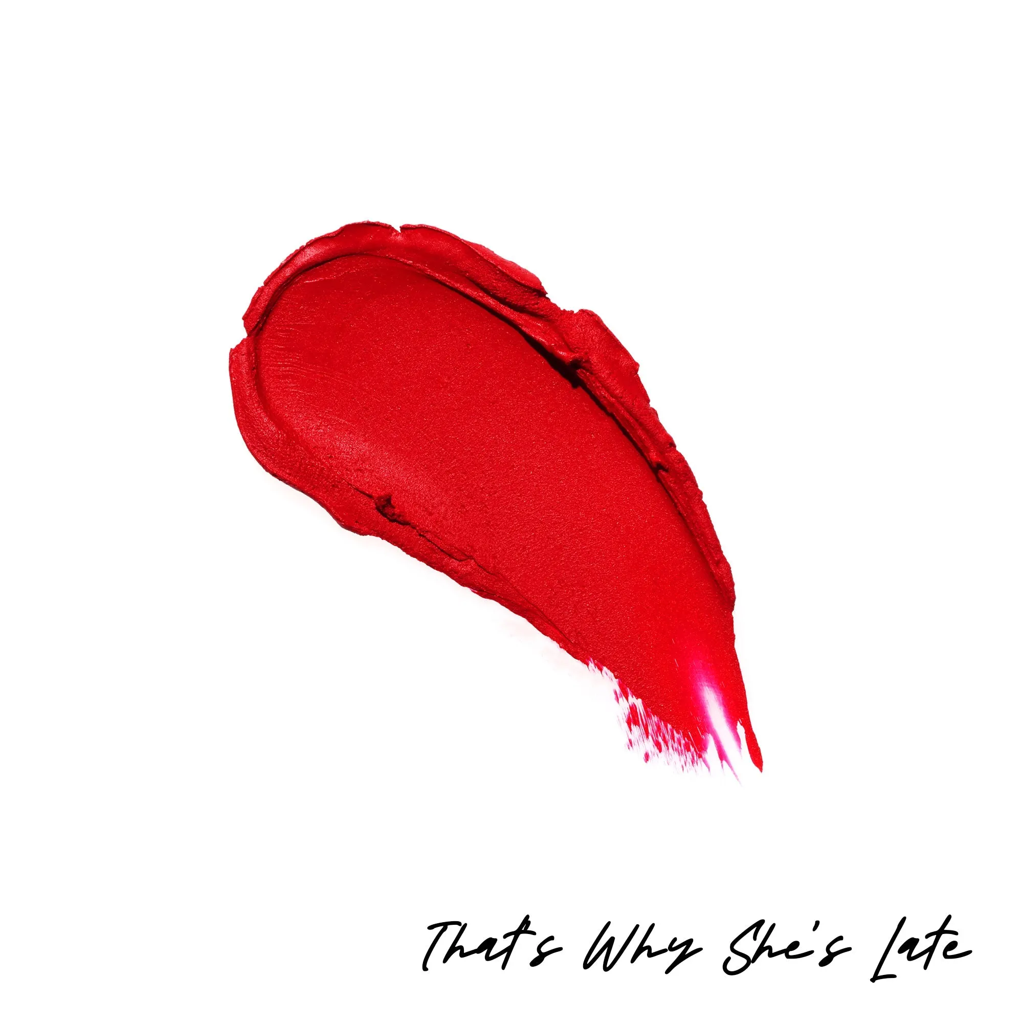 Major Headlines Matte Suede Lipstick in That's Why She's Late (Cherry Red)