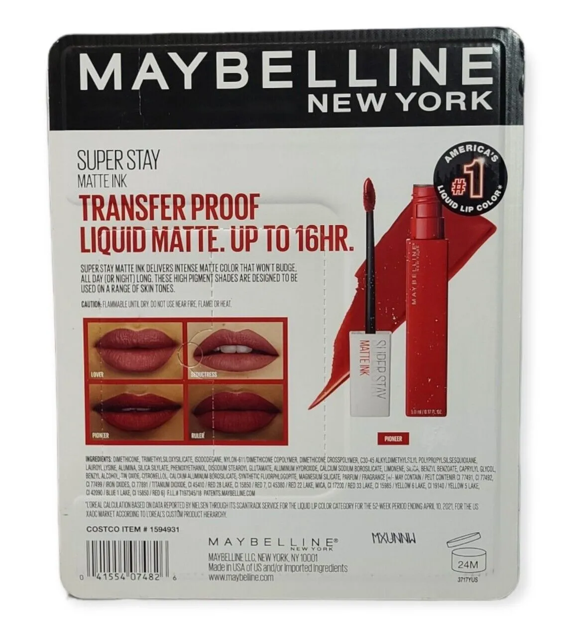 Maybelline New York Super Stay Matte Ink Liquid Lip Color Set 4 pack