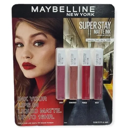 Maybelline New York Super Stay Matte Ink Liquid Lip Color Set 4 pack