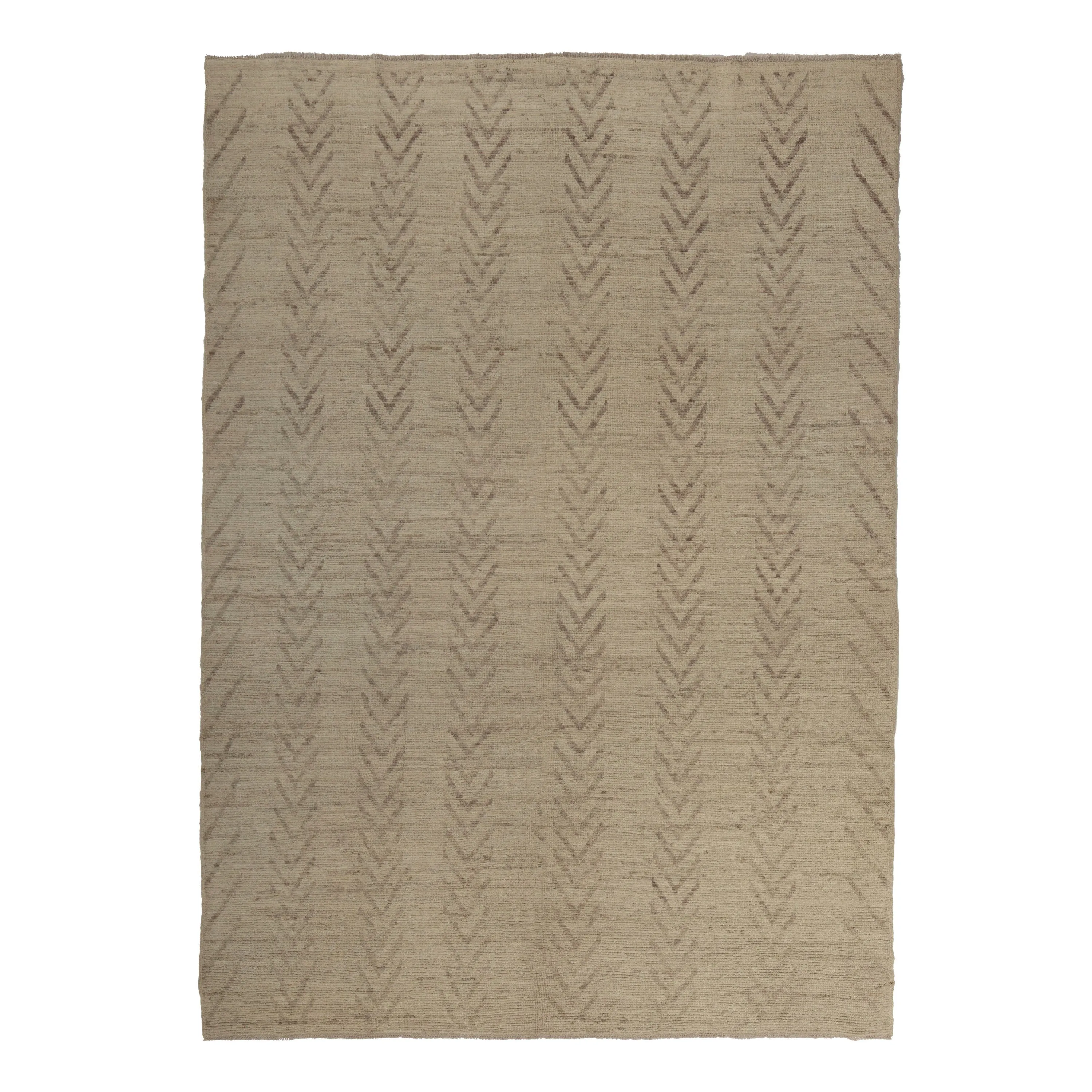 Natural Zameen Transitional Wool Rug - 6'5" x 9'7"