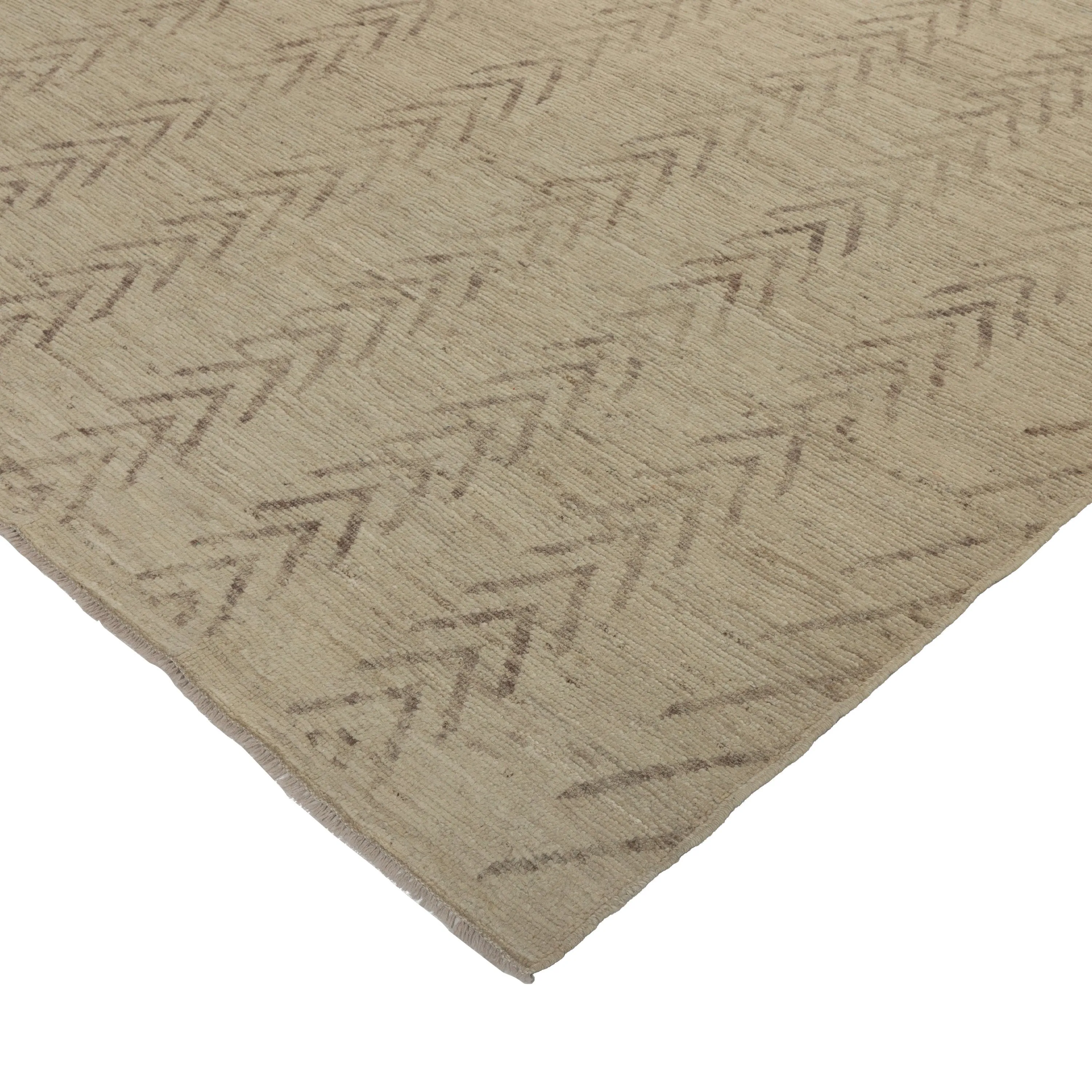 Natural Zameen Transitional Wool Rug - 6'5" x 9'7"