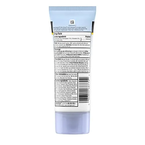 Neutrogena Ultra Sheer Dry-Touch Sunscreen Lotion, Broad Spectrum SPF 70 UVA/UVB Protection, Lightweight Water Resistant, Non-Comedogenic & Non-Greasy, Travel Size, 3 fl. oz