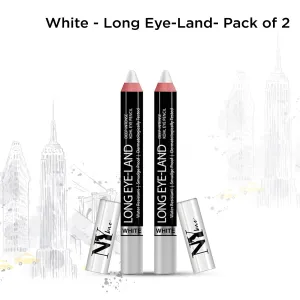 NY Bae Deep Intense Kohl Eye Pencil White - Long Eye-Land- Pack of 2