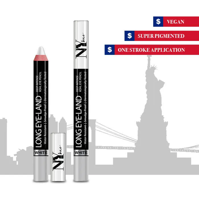 NY Bae Deep Intense Kohl Eye Pencil White - Long Eye-Land- Pack of 2