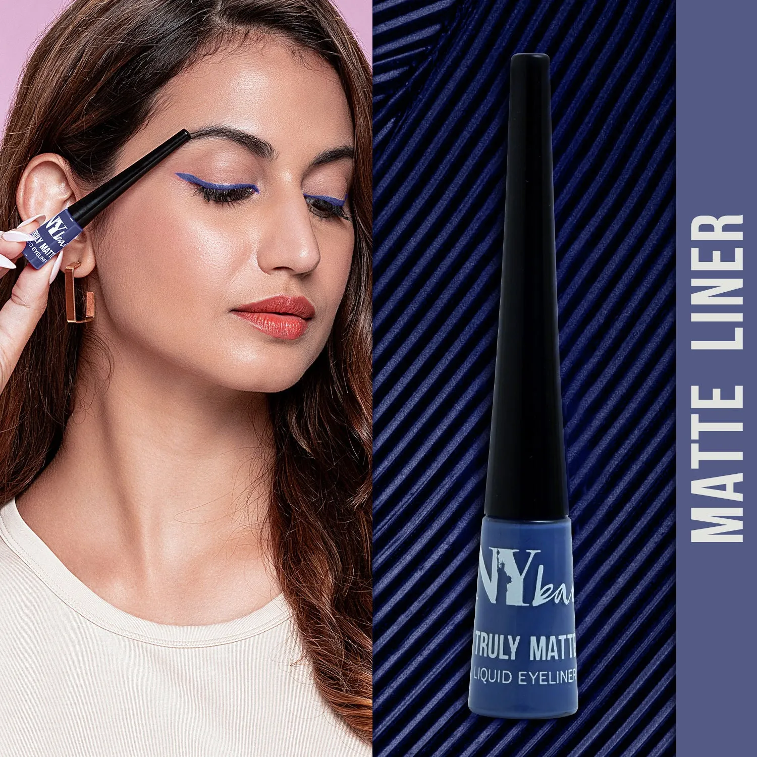 NY Bae Truly Matte Liquid Eyeliner | Ice Blue | Matte Finish | Long Lasting | Quick Dry | Water Proof - Glory Gray 08 (4.5 ml)