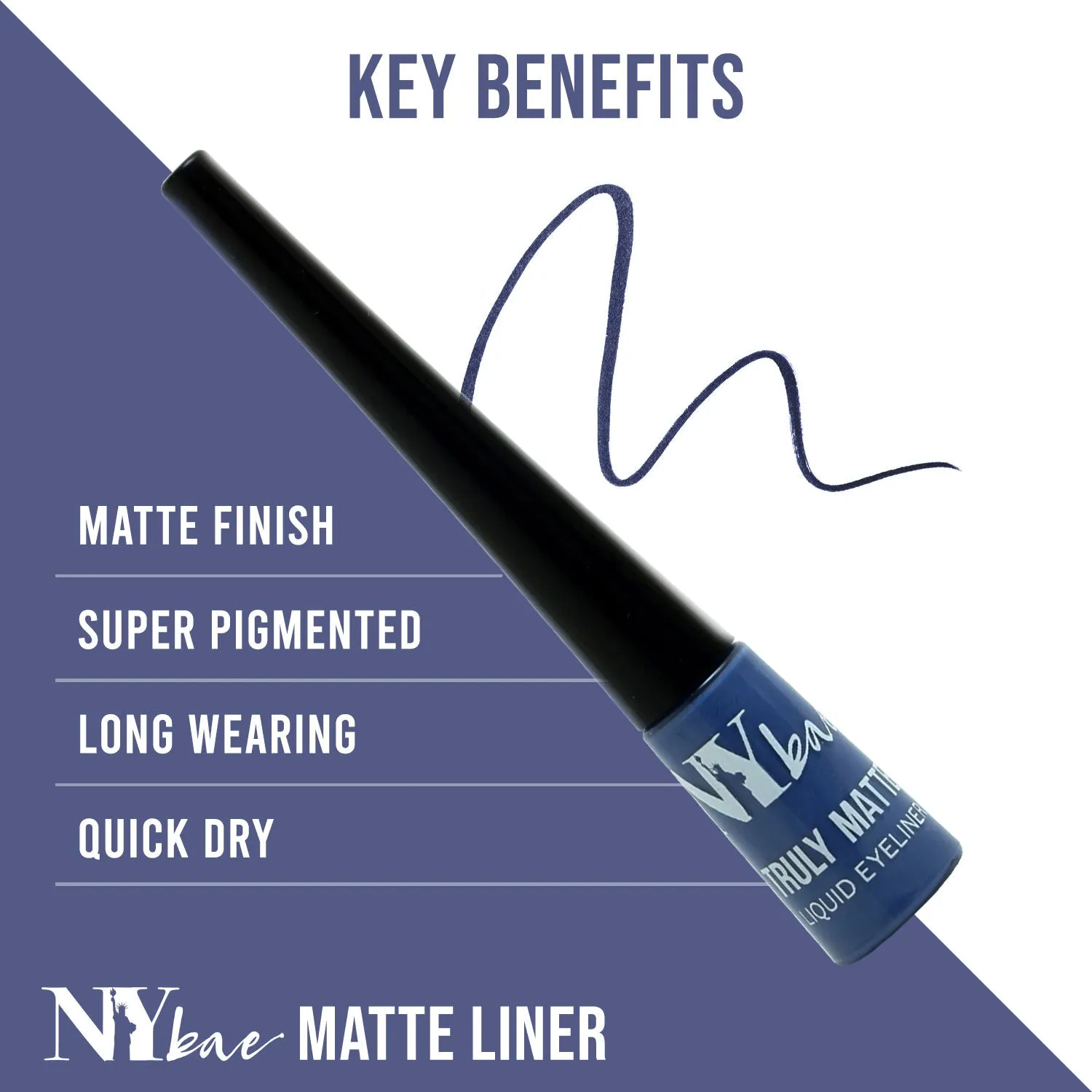 NY Bae Truly Matte Liquid Eyeliner | Ice Blue | Matte Finish | Long Lasting | Quick Dry | Water Proof - Glory Gray 08 (4.5 ml)