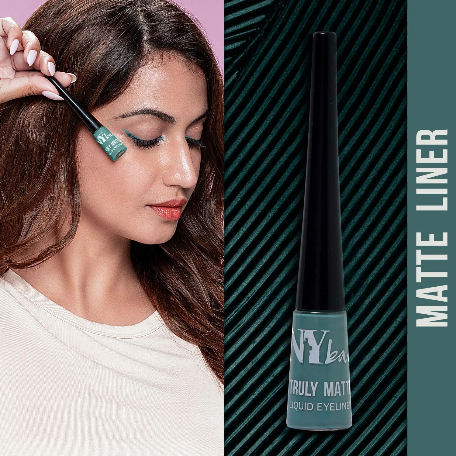 NY Bae Truly Matte Liquid Eyeliner | Mint | Matte Finish | Long Lasting | Quick Dry | Water Proof - Majestic Mint 14 (4.5 ml)