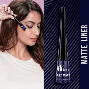 NY Bae Truly Matte Liquid Eyeliner | Navy Blue | Matte Finish | Long Lasting | Quick Dry | Water Proof - Nice Navy 12 (4.5 ml)