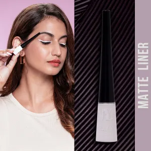 NY Bae Truly Matte Liquid Eyeliner | White | Matte Finish | Long Lasting | Quick Dry | Water Proof - Worth It White 09 (4.5 ml)