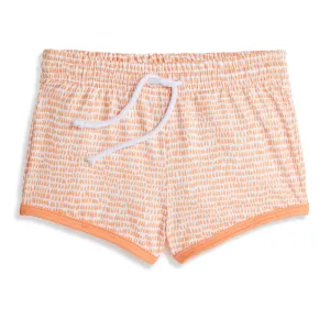 Printed Bayshore Swim Trunk -- Orange Brush Strokes