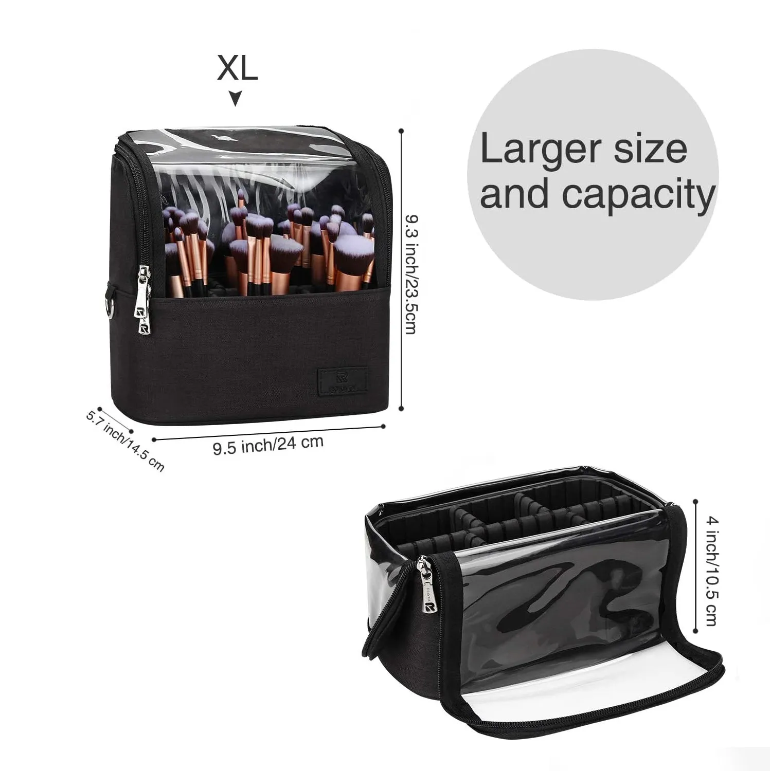 Professional Extra Large 3 Layer Makeup Backpack with 4 Small Cosmetic Bag and Removable Lipstick Board