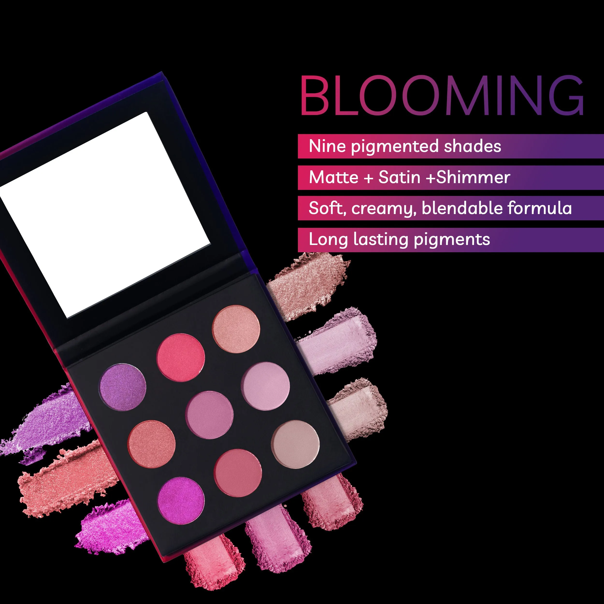 Purplle Crescent Eyeshadow Palette - Blooming | Lilac | High Pigmentation | Highly Blendable | Matte | Shimmer | Long lasting